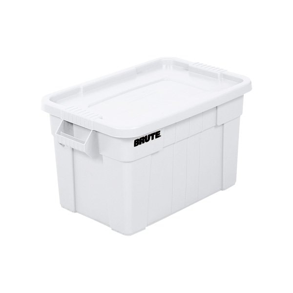 Bsc Preferred 28 x 18 x 15'' White Brute Totes with Lid RUB118 - main